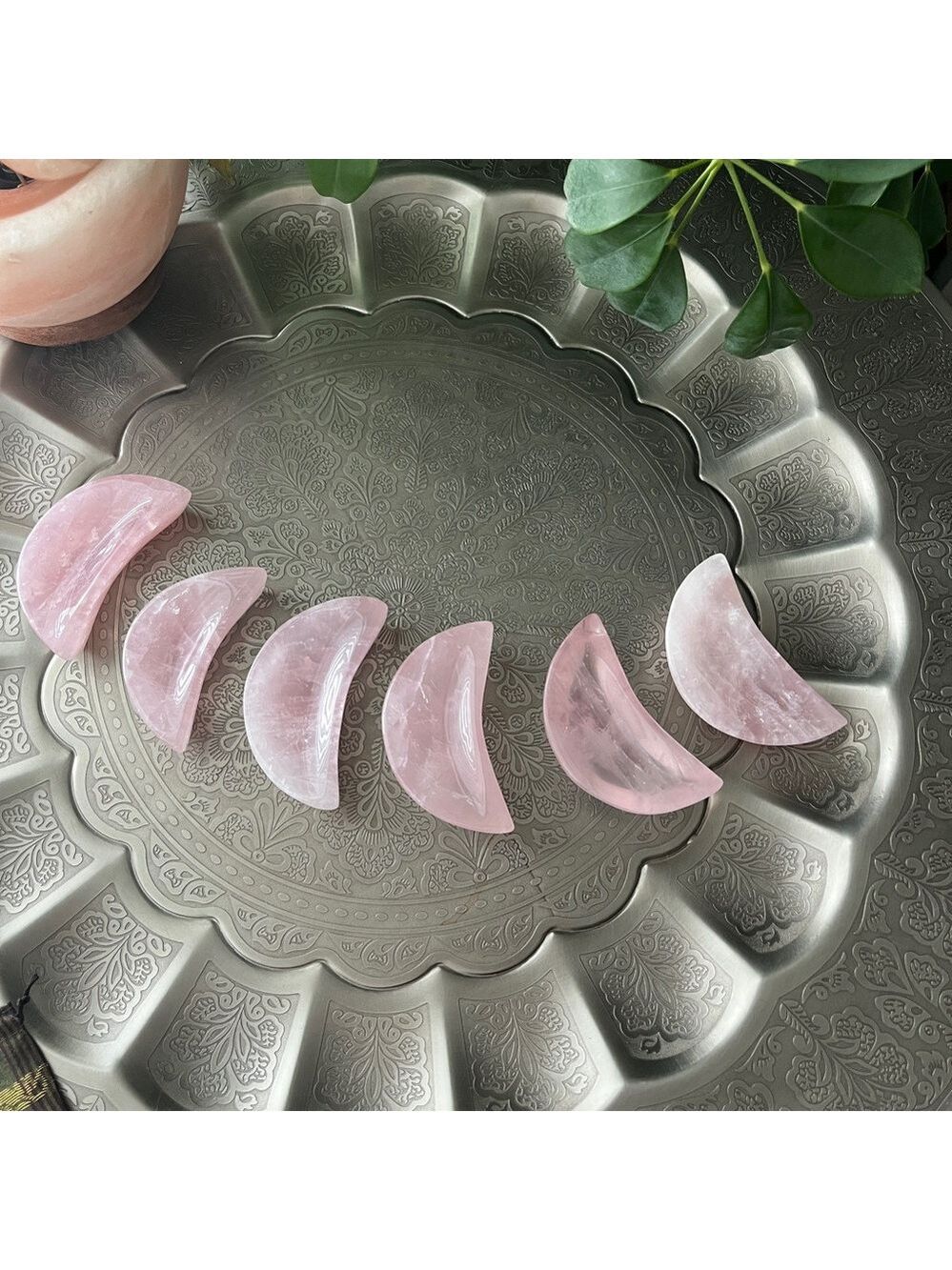 Rose quartz Crescent Moon